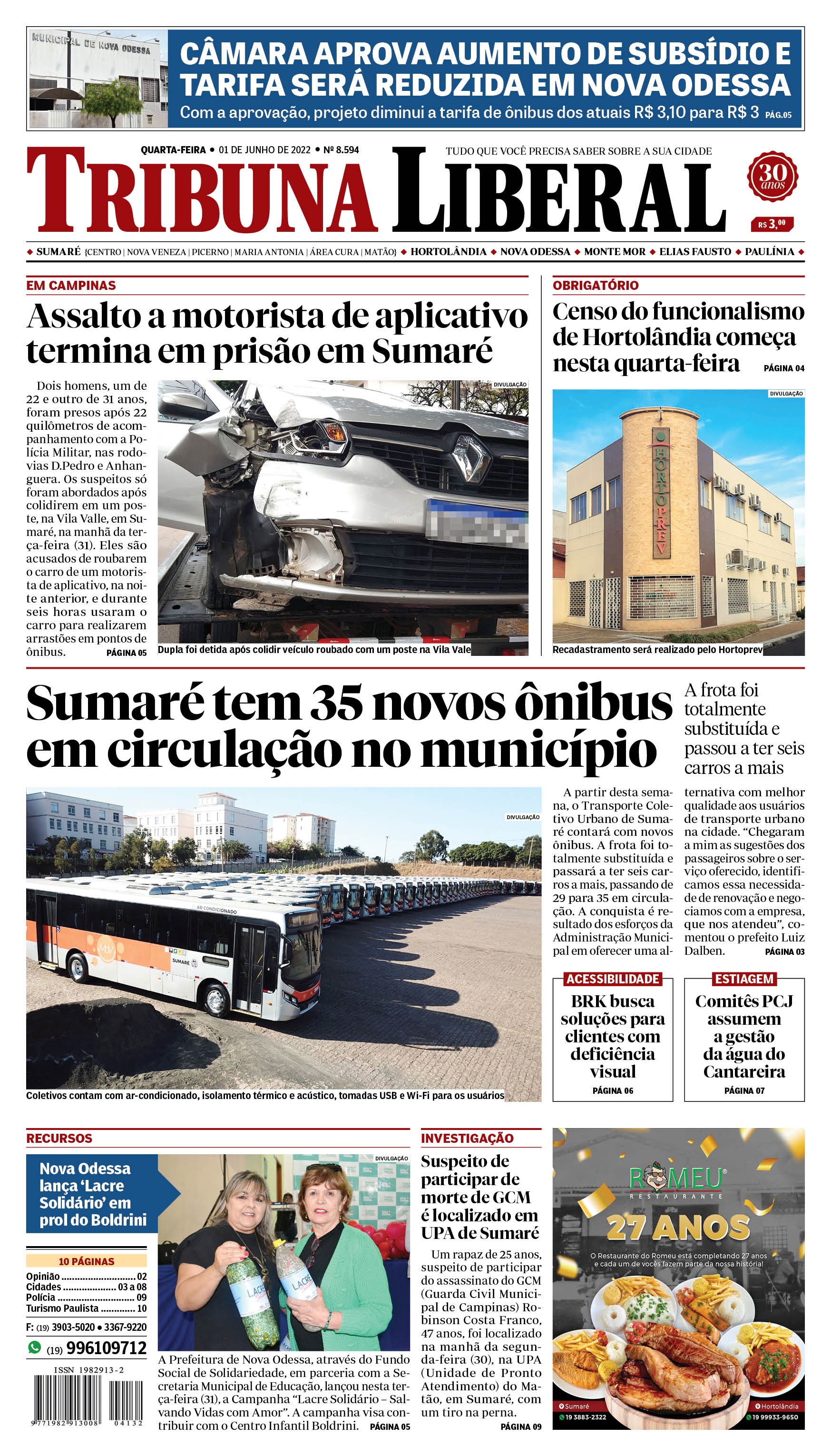 Edição de quarta-feira - 01-06-2022