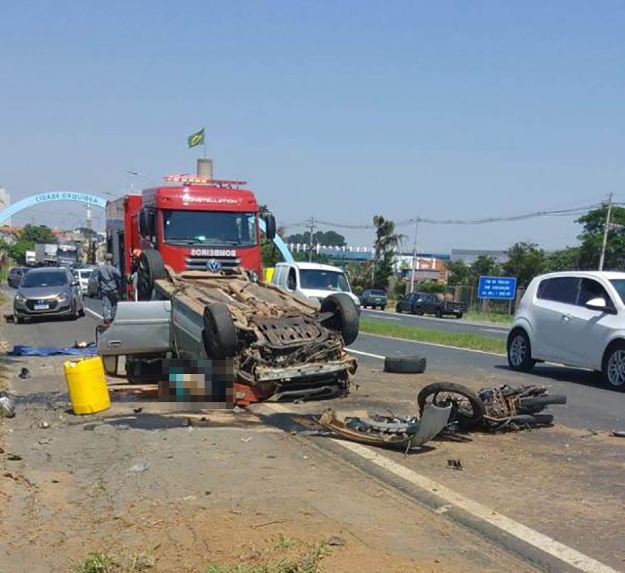 Motociclista morre após ser atingido por veículo na Rodovia Virgínia Viel, em Sumaré