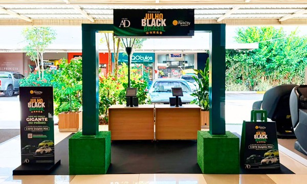 Shopping ParkCity participa da Julho Black Brasil 2026 e sorteia carros elétricos BYD